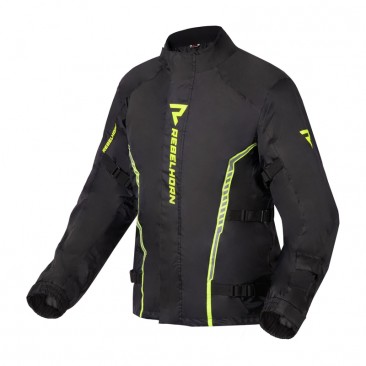 KURTKA PRZECIWDESZCZOWA REBELHORN PATROL BLACK/FLO YELLOW XS