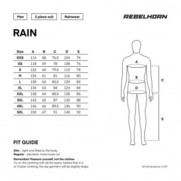 KOMBINEZON PRZECIWDESZCZOWY 2-CZĘŚĆ. REBELHORN RAIN BLACK 3XL