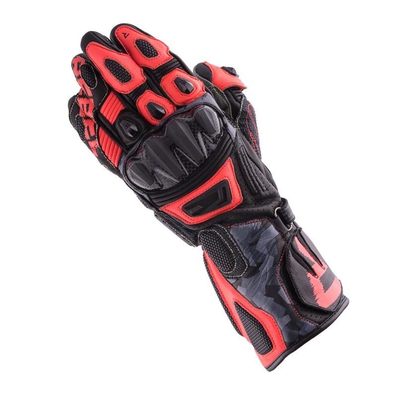 RĘKAWICE SKÓRZANE REBELHORN REBEL BLACK/CAMO/FLO RED S