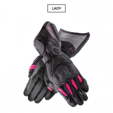 RĘKAWICE SKÓRZANE REBELHORN REBEL LADY BLACK/PINK DL