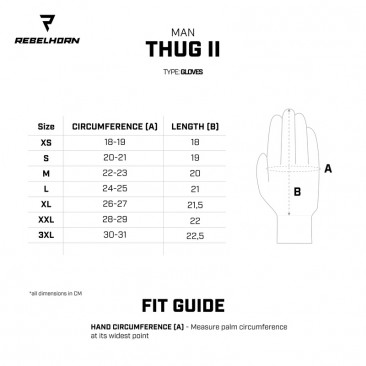 RĘKAWICE SKÓRZANE REBELHORN THUG II PERFOROWANE BLACK XS