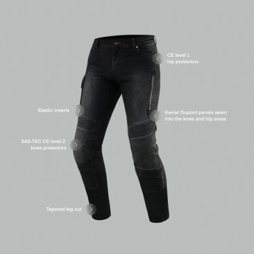 SPODNIE JEANS REBELHORN VANDAL TWILL BLACK W28L34