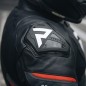 KURTKA SKÓRZANA REBELHORN VELOCE BLACK/GREY/FLUO RED 50