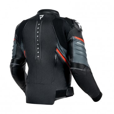 KURTKA SKÓRZANA REBELHORN VELOCE BLACK/GREY/FLUO RED 50