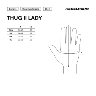 RĘKAWICE MOTOCYKLOWE DAMSKIE REBELHORN THUG 2 BLACK WM