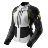 KURTKA MOTOCYKLOWA TEKSTYLNA DAMSKA REBELHORN HARDY 3.0 BLACK LIGHT GREY FLUO YELLOW WXL