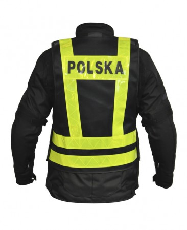 KAMIZELKA ODBLASKOWA OZONE POLSKA BLACK/FLUO YELLOW S