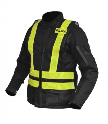 KAMIZELKA ODBLASKOWA OZONE POLSKA BLACK/FLUO YELLOW S