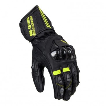 RĘKAWICE SKÓRZANE OZONE RS600 BLACK/FLUO YELLOW S