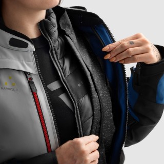 KURTKA MOTOCYKLOWA TEKSTYLNA DAMSKA REBELHORN HARDY 3.0 BLUE GREY RED WXS