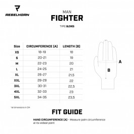 RĘKAWICE SKÓRZANE REBELHORN FIGHTER BLACK/WHITE XL