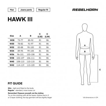 SPODNIE JEANS REBELHORN HAWK III REGULAR FIT WASHED BLUE W40L32